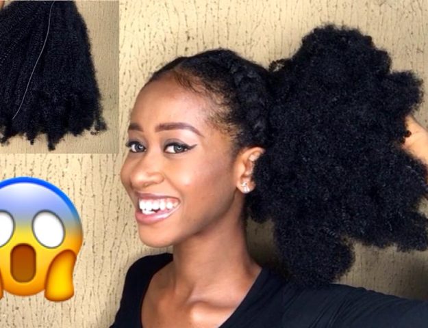 DIY Afro Drawstring Ponytail For 4b/4c Natural Hair Under $10