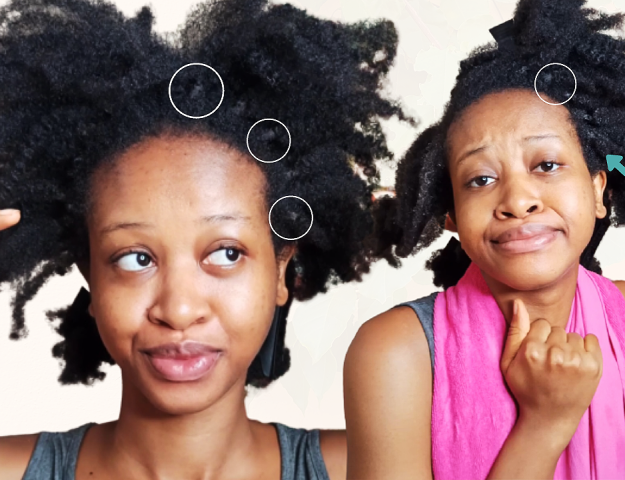 How To Comb Out Dirt Knots On 4c Hair While Taking Down Braids.